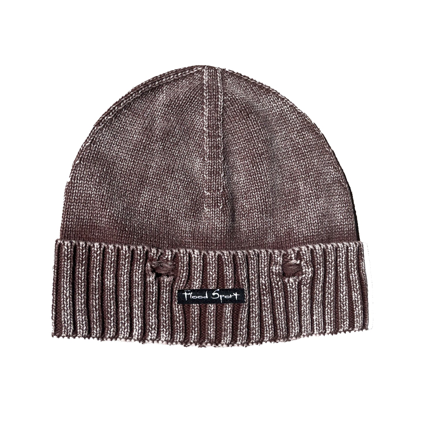 Distressed Micro Label Beanie- Sand