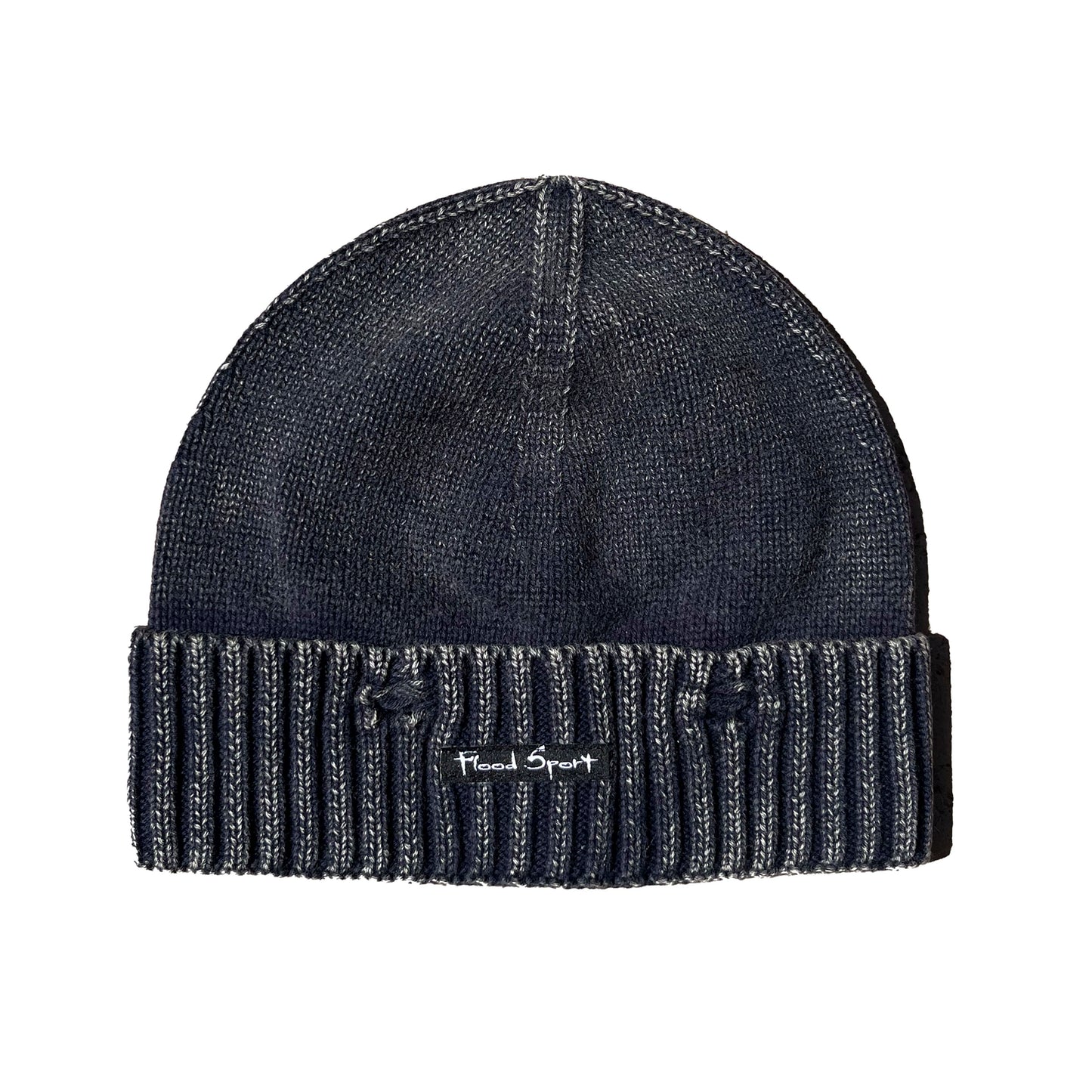 Distressed Micro Label Beanie- Navy